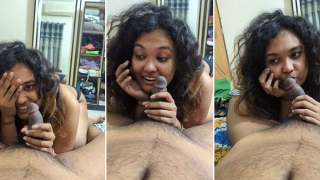 Cute Curly Haired Gf With A Big Ass Giving A Blowjob XXX