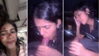 Cute Indian GF Giving BJ Handjob Cum Out Fucking OYO Sex