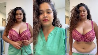 Sexy Indian Tanker Nurse – Strip Teasing Big Boobs Show Clips